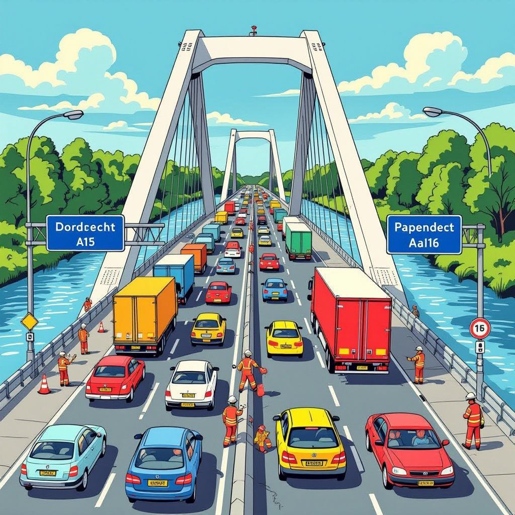 pech bij papendrechtse brug zorgt voor chaos