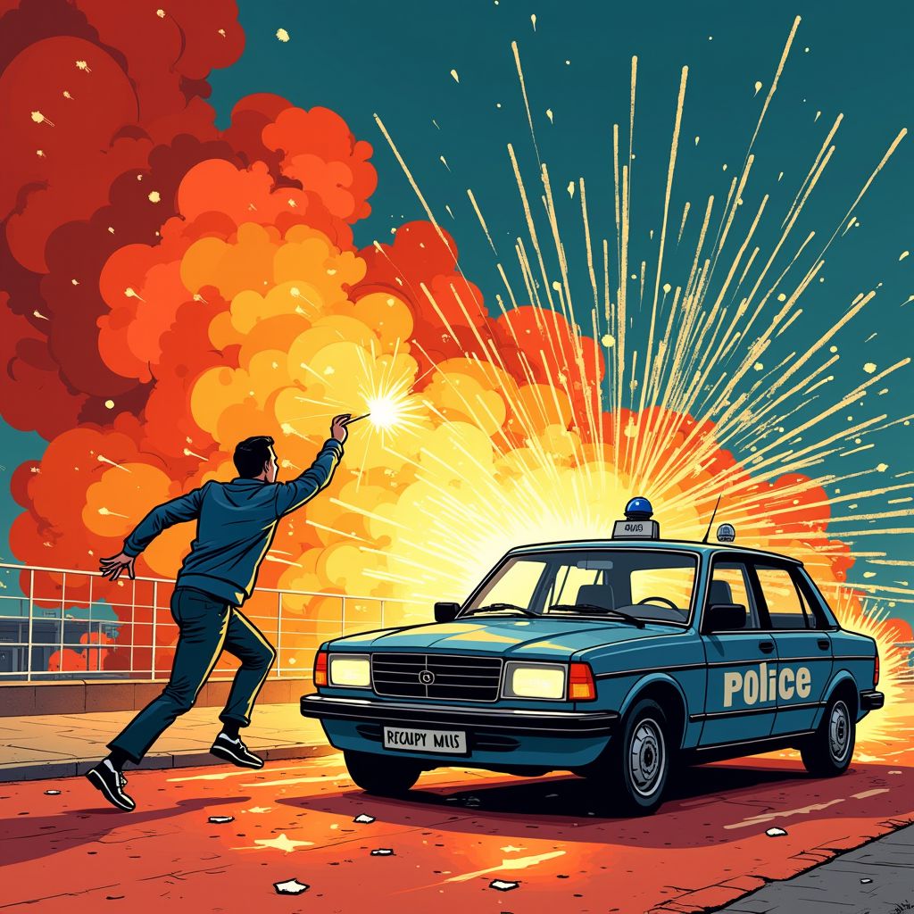 man veroordeeld voor vuurwerk naar politieauto tijdens rellen in den haag