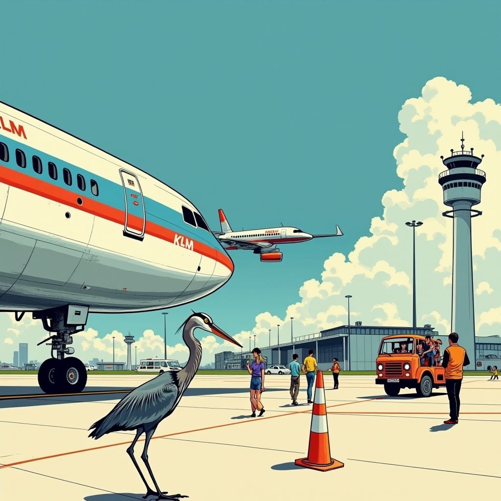 reiger op startbaan dwingt klm-vlucht halsoverkop terug naar schiphol