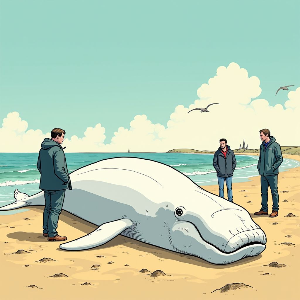 zeldzame beloega aangespoeld op strand van kamperland