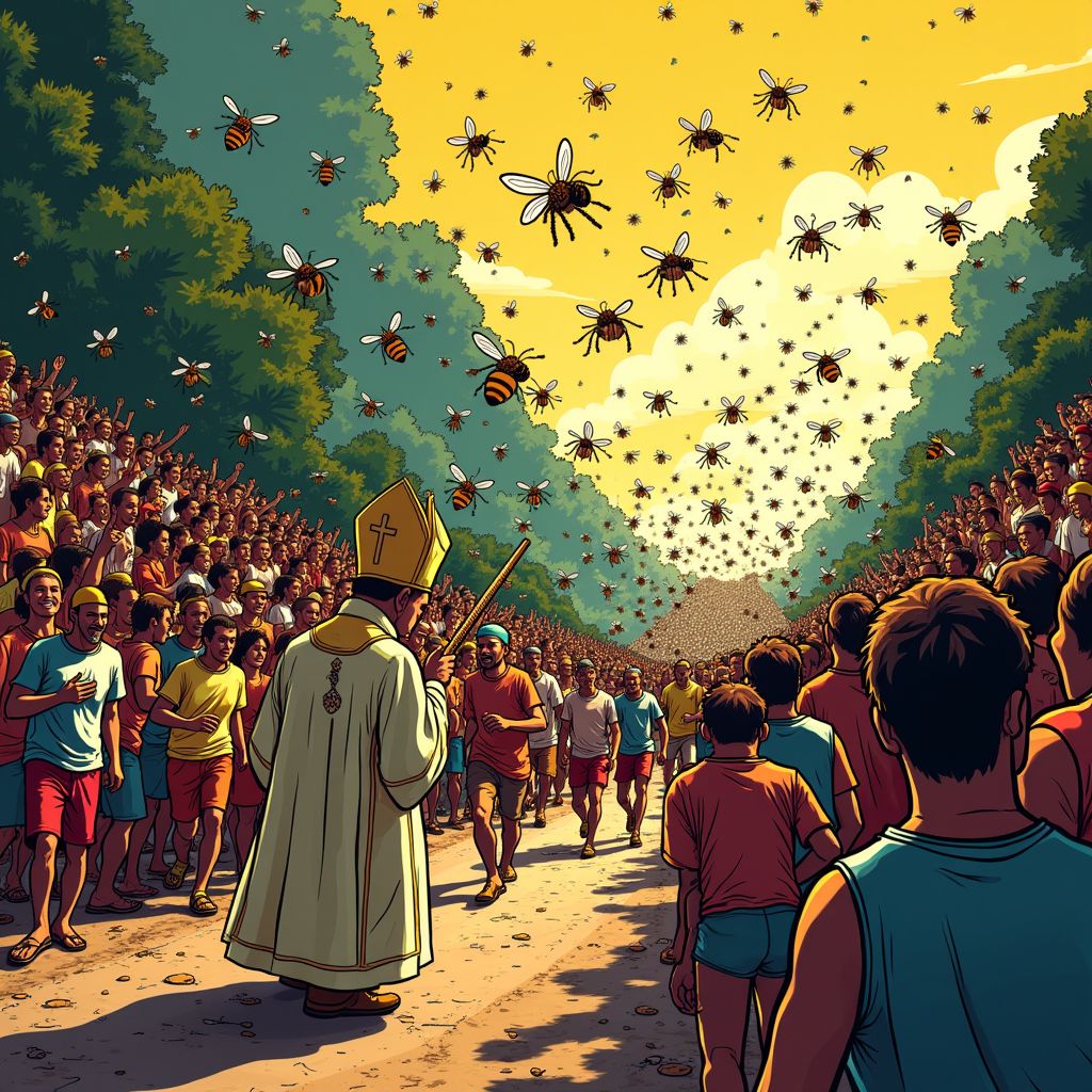 massale bijenaanval op kruiswegprocessie in panama