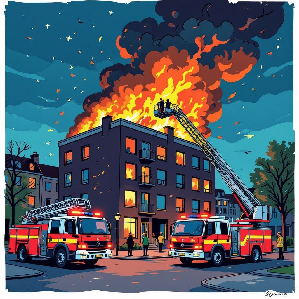 vlammende nacht in amsterdam-zuidoost