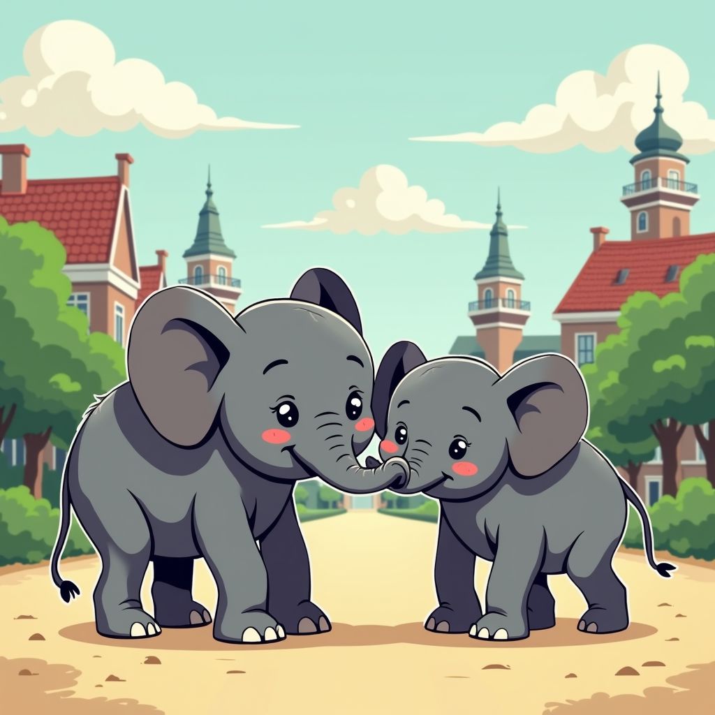 twee olifantjes groeien nu samen op in artis