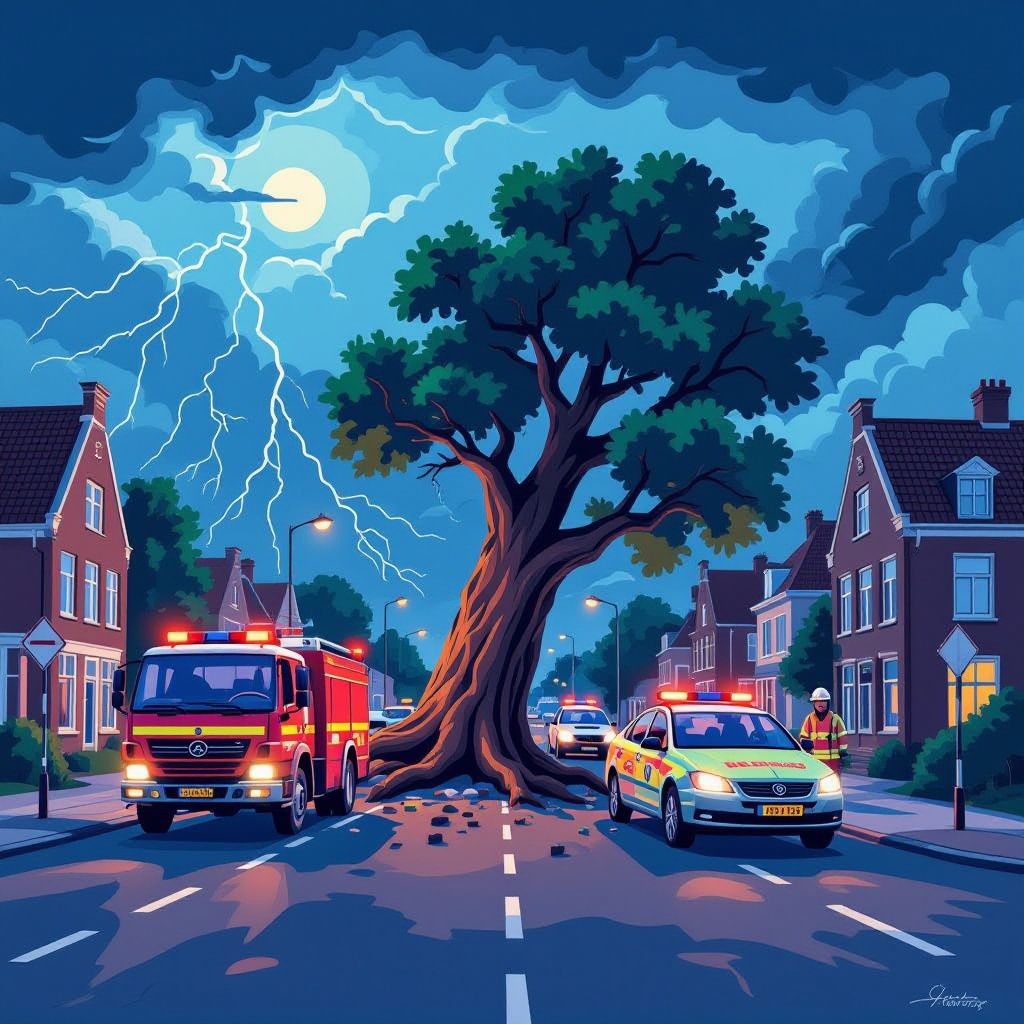 nachtelijke storm treft meerdere provincies met omgewaaide bomen en wegafsluitingen