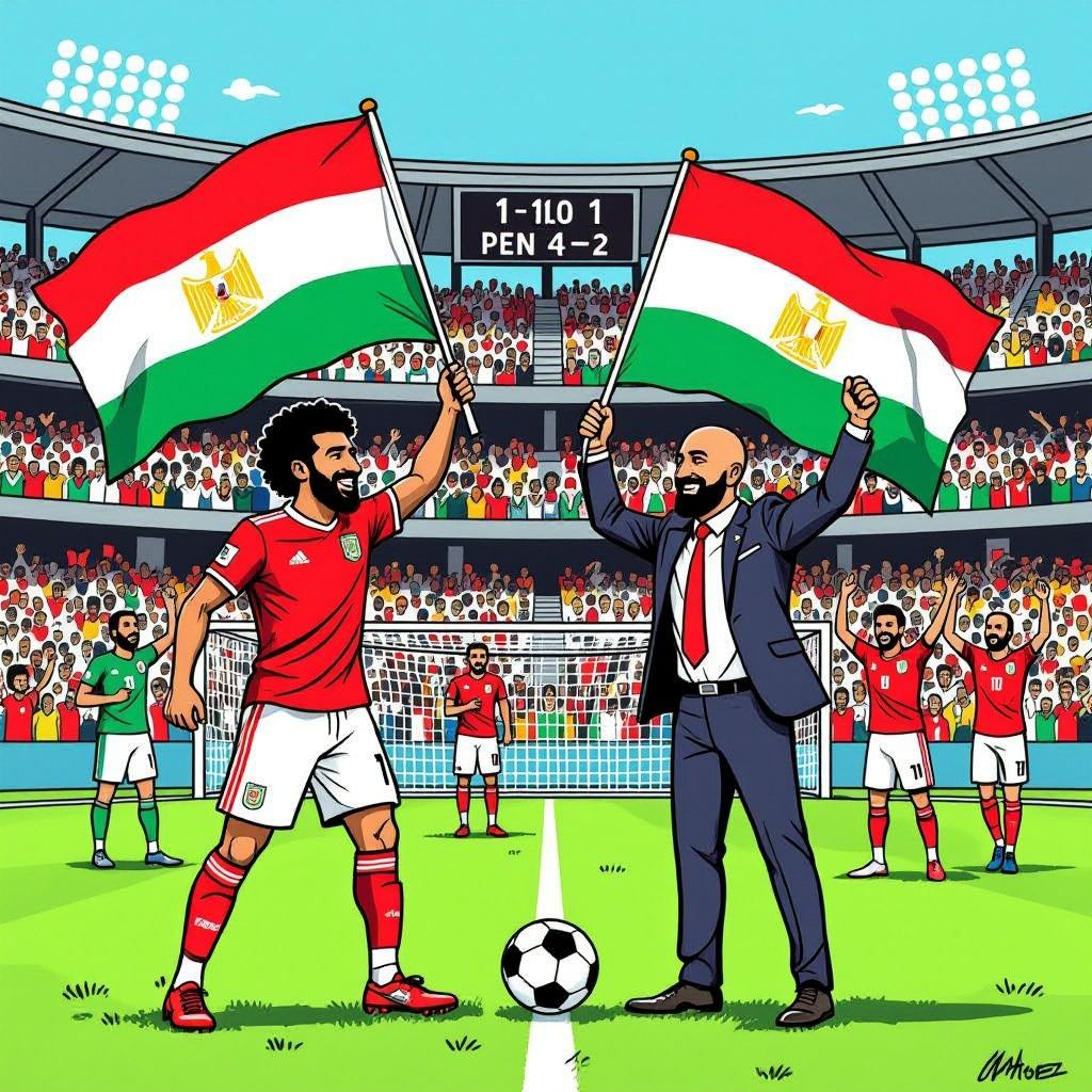 egypte door na zenuwslopende strafschoppen: geschiedenis voor Salah en co