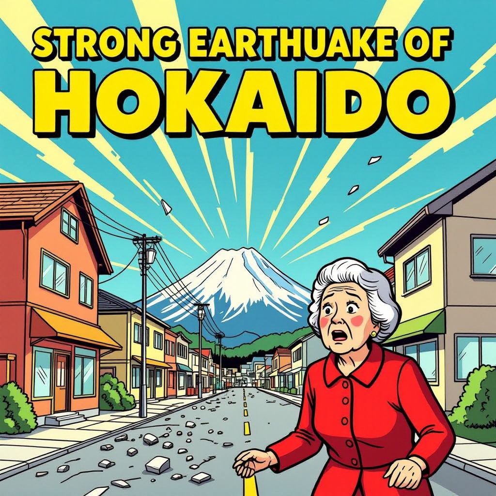 lucht trilt na nieuwe aardbeving in hokkaido