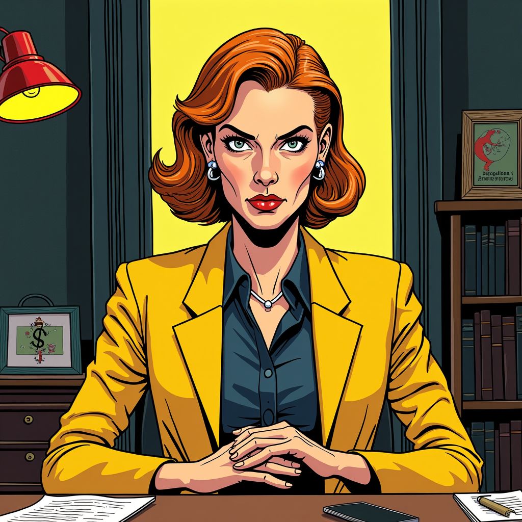 de vrouw die de macht werkt zonder titel