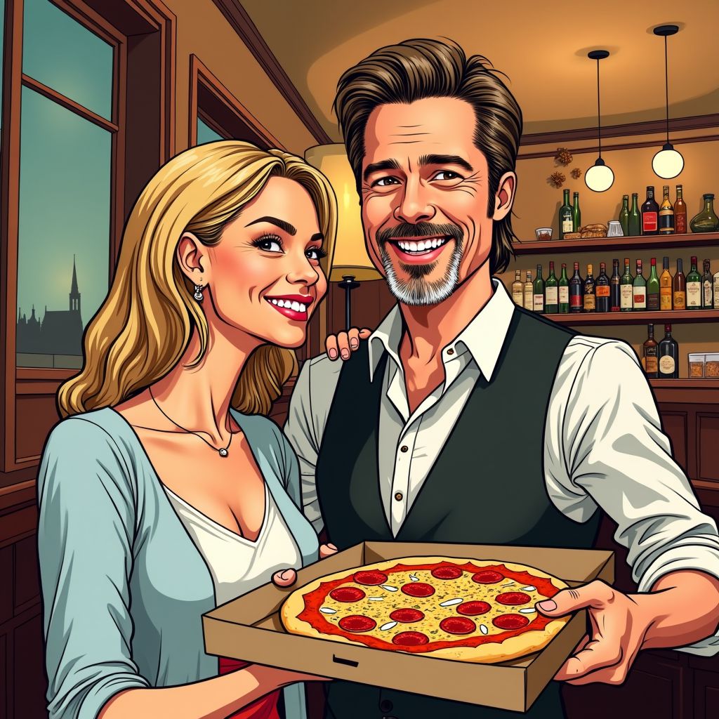 Brad Pitt laat zich betrappen op pizzarestjes uit Brussel
