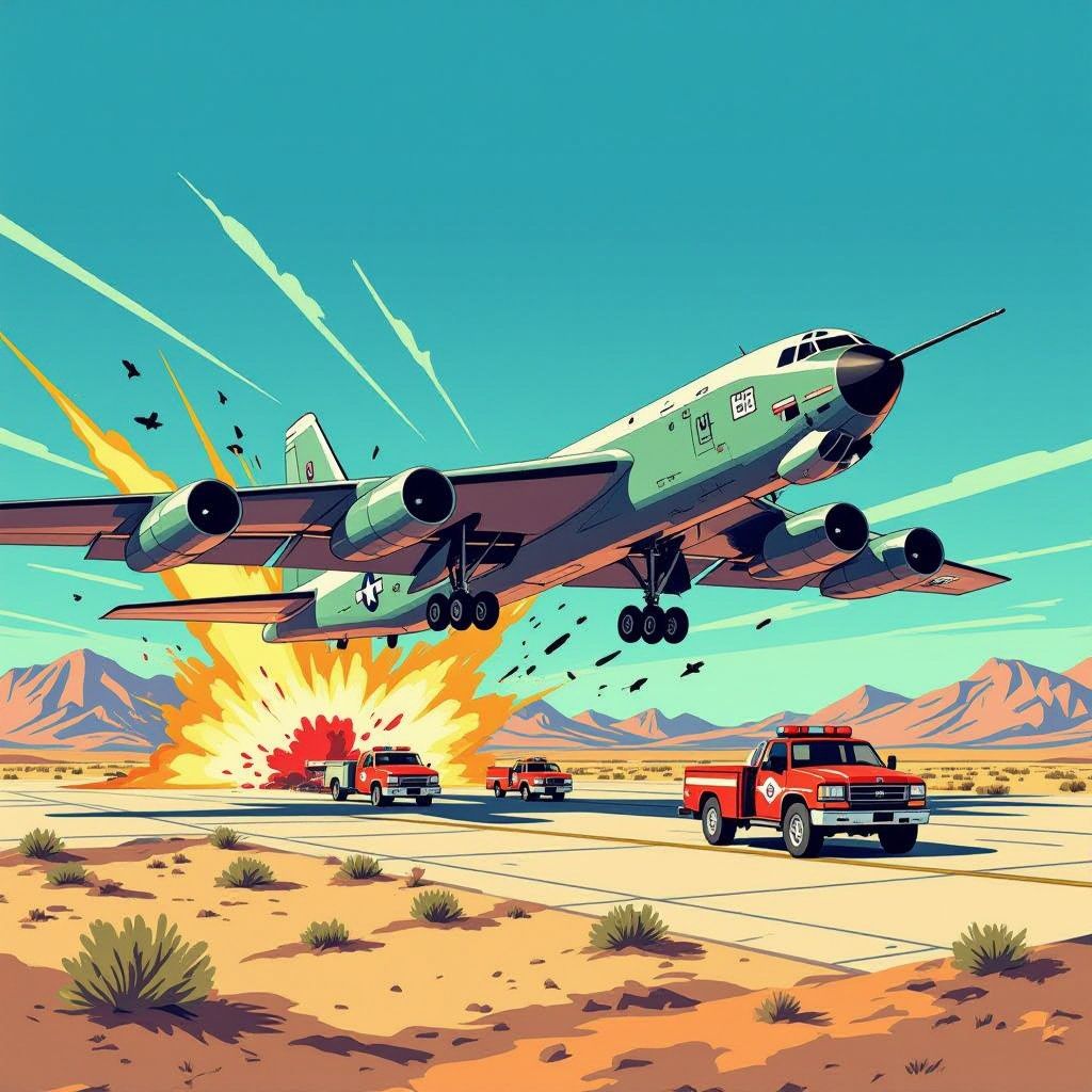 b-52 crashes moments after takeoff in california desert
