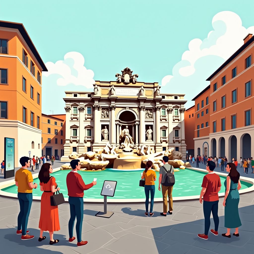 toeristen betalen nu 2 euro voor de trevifontein