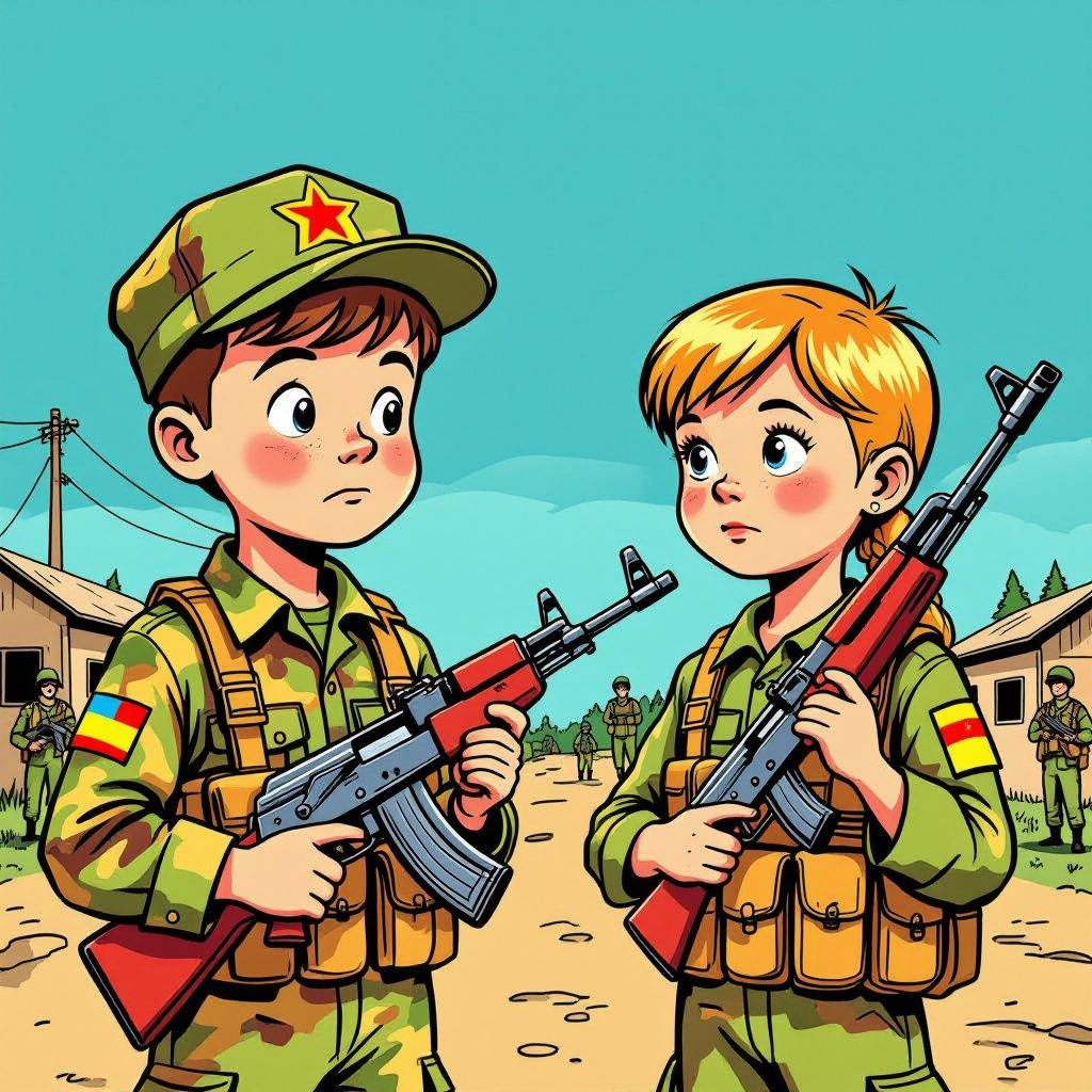 oekraïense kinderen ontvoerd en getraind als kindsoldaten