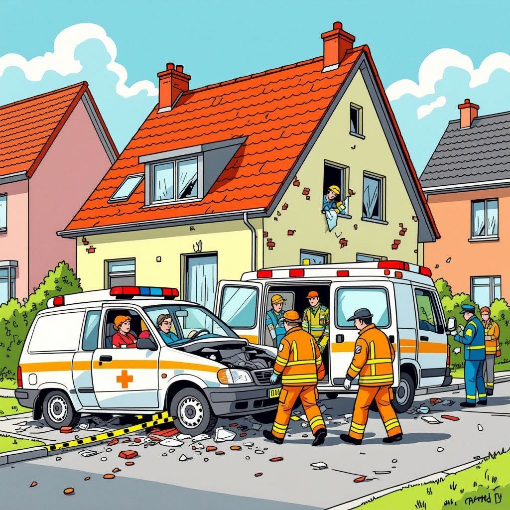 auto rijdt woning binnen in kerkrade; twee naar ziekenhuis, bewoners ongedeerd