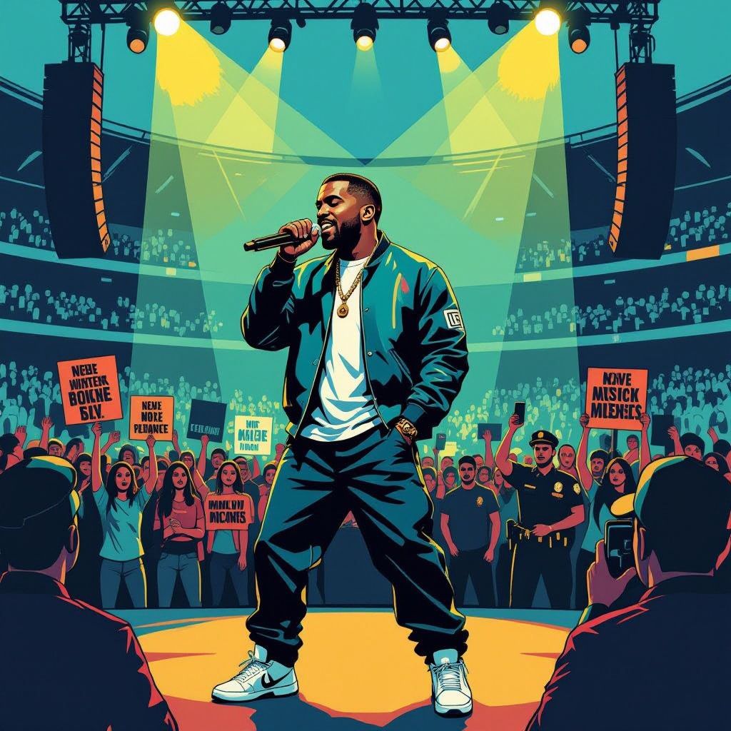 kanye west plays sold-out arnhem concert amid protests and arrests