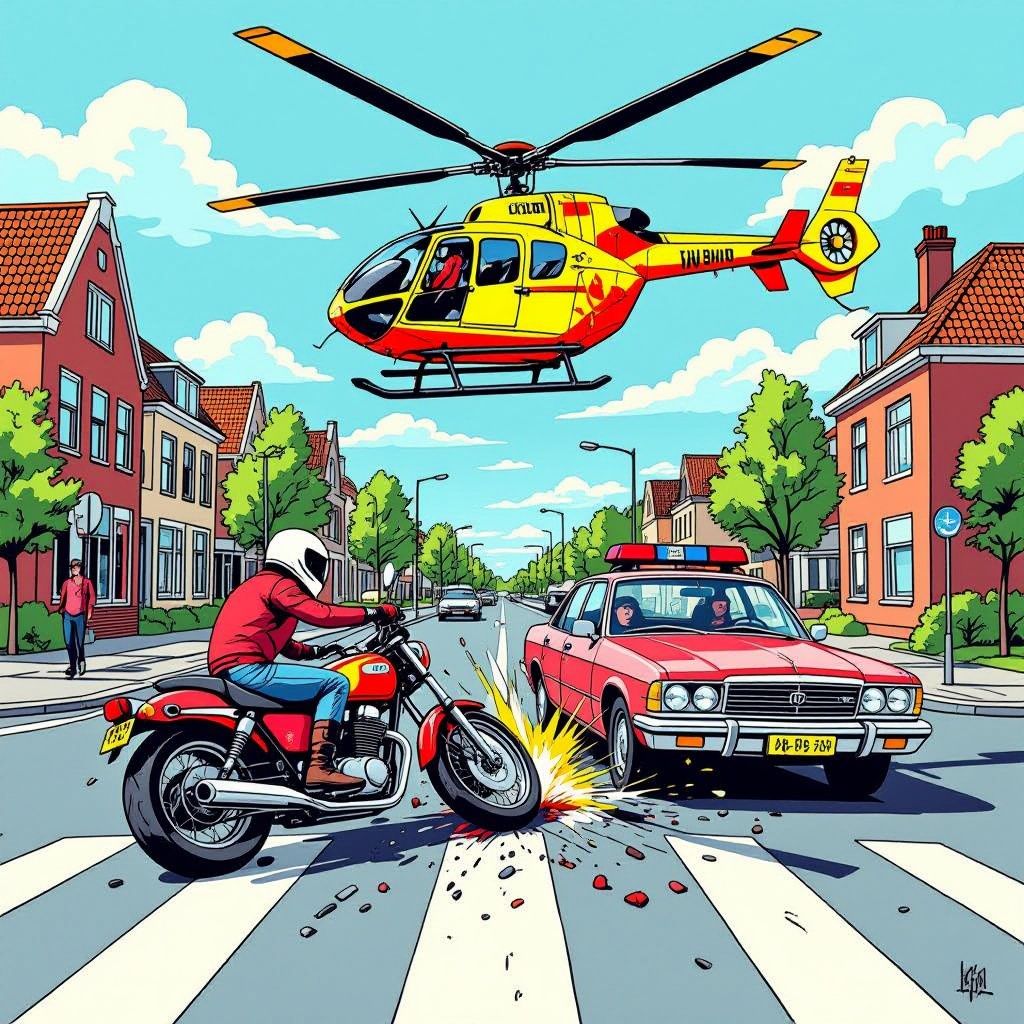 motorrijder in kritieke toestand na harde botsing op drukke groninger kruising