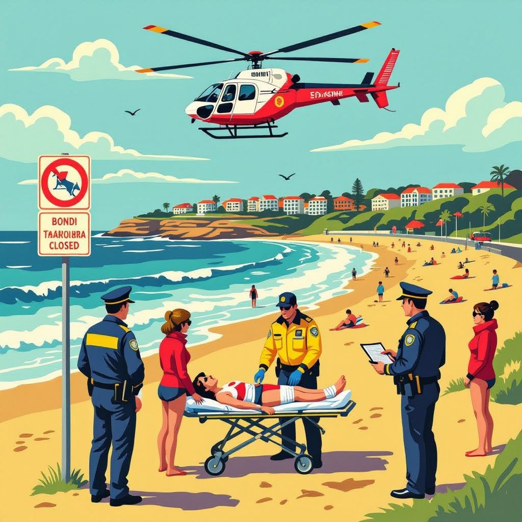 critieke toestand na haaienbeet bij coogee: stranden gesloten van bondi tot maroubra