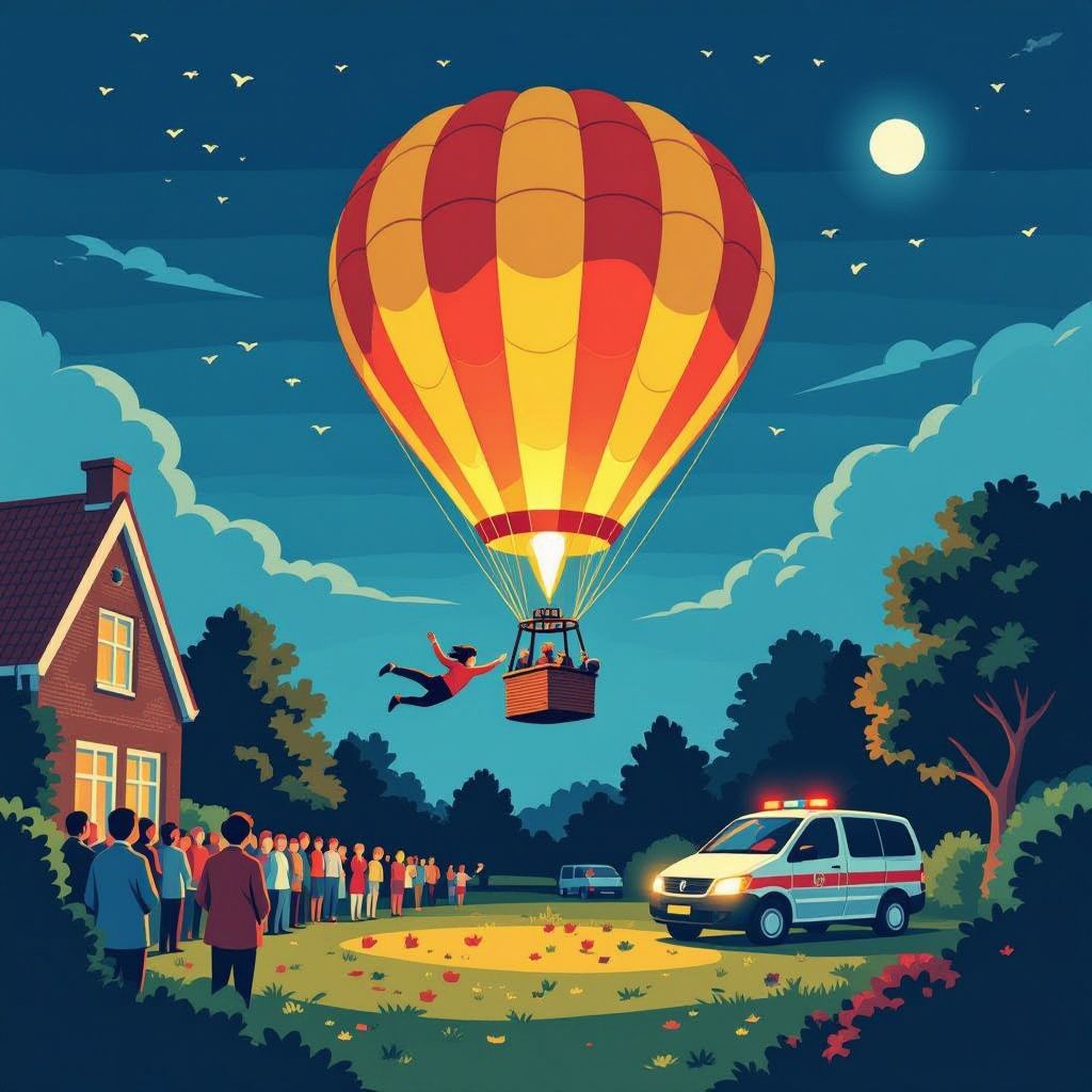 passagier valt uit luchtballon in zundert