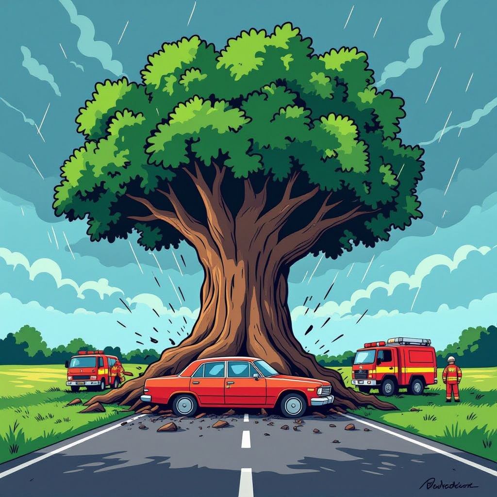 tree crushes car during violent storm in drenthe, driver killed