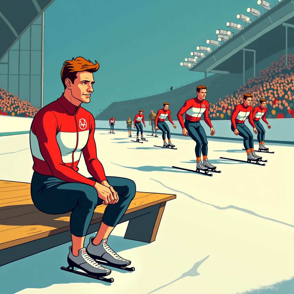 bergsma op de bank bij olympische ploegenachtervolging