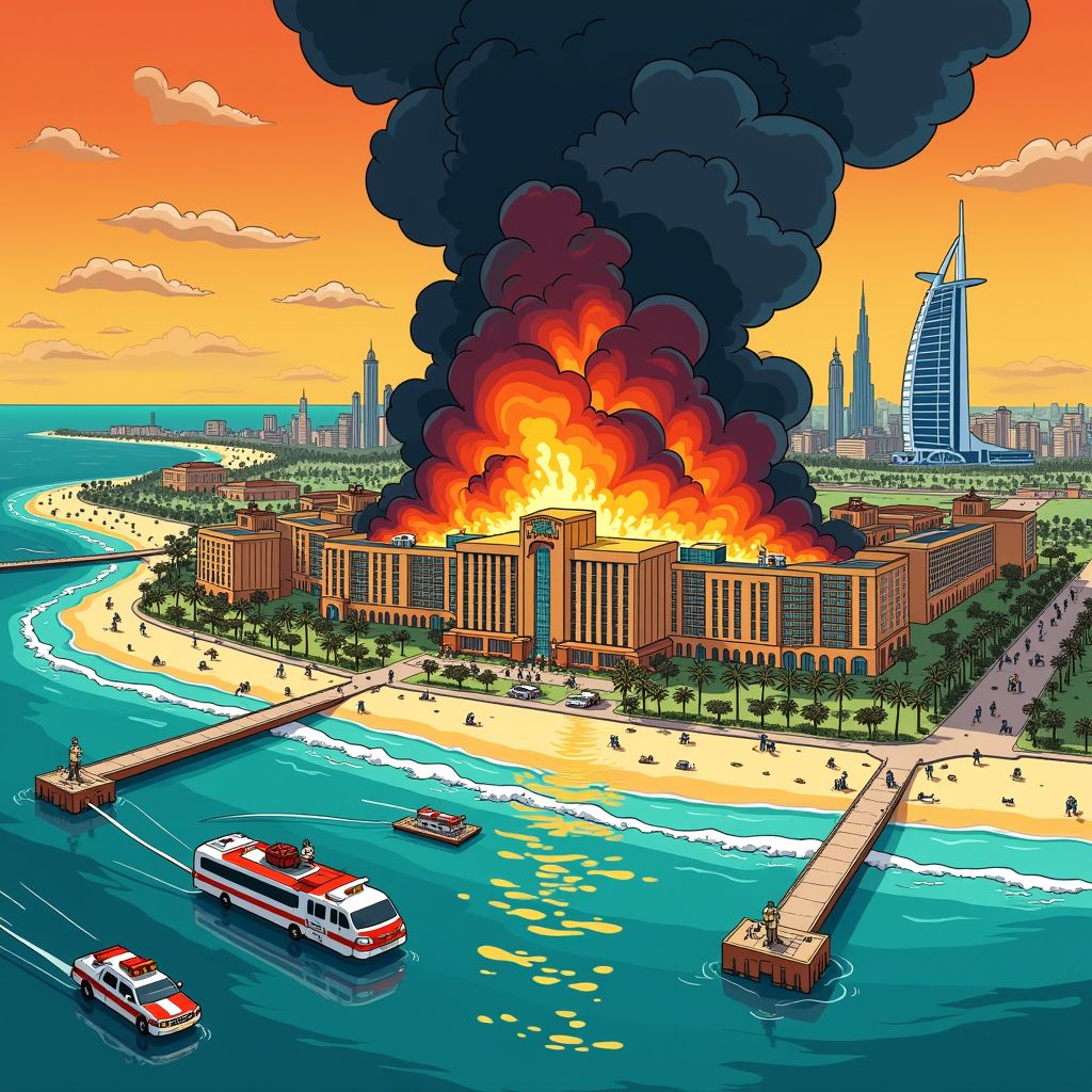explosie op palmeiland in dubai tijdens regionale escalatie