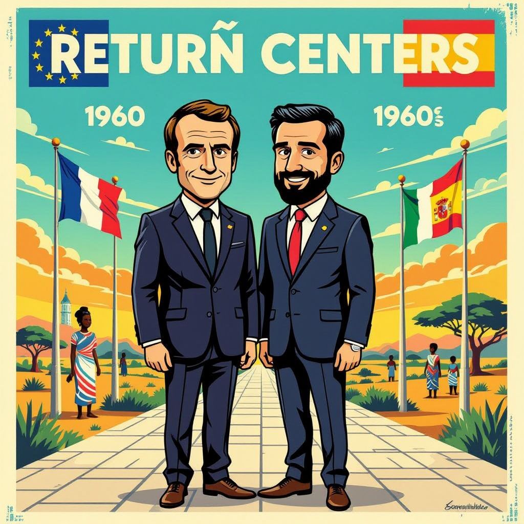 macron en sánchez: terugkeercentra passen niet bij de eu