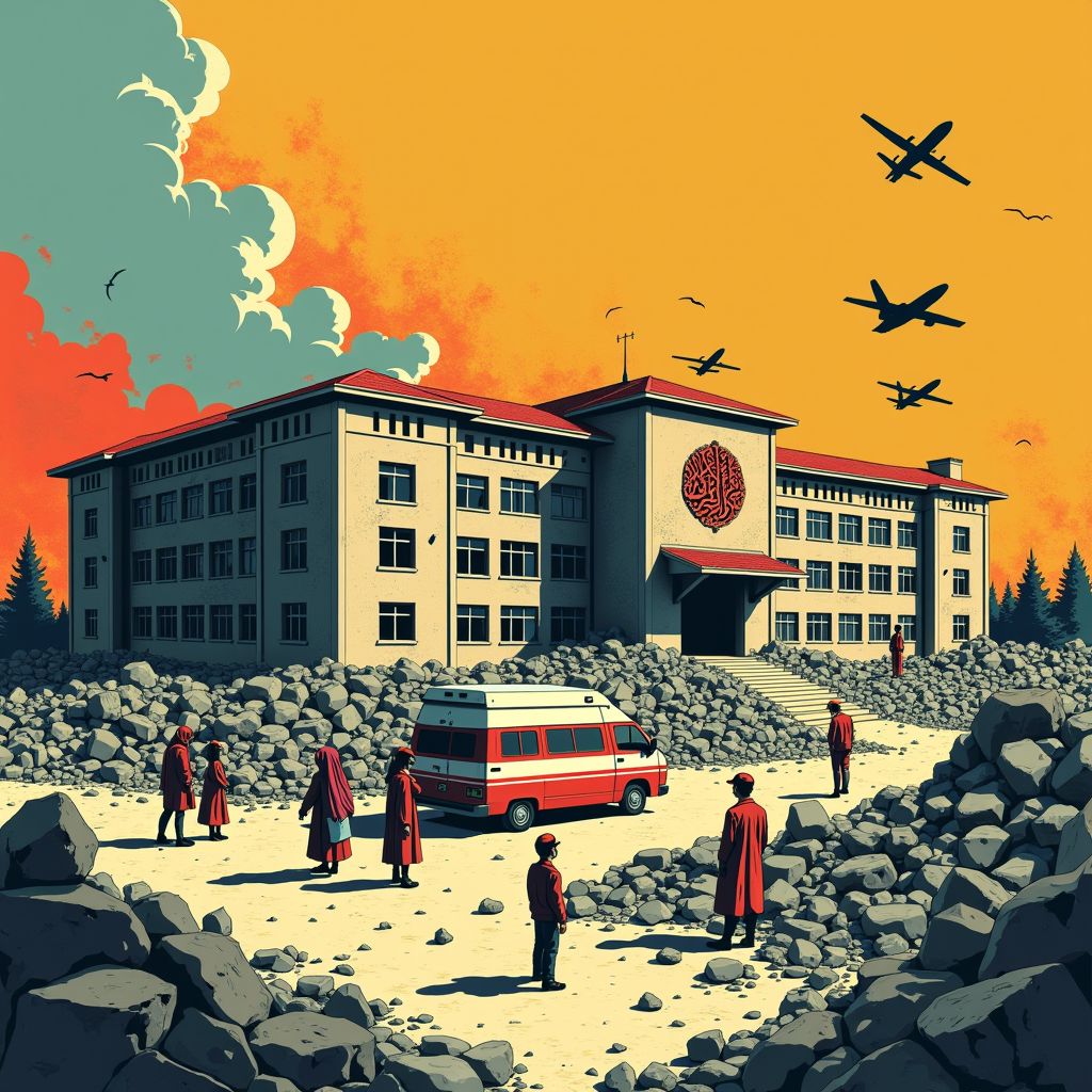 meisjesschool in minab geraakt; tientallen doden schudden regio