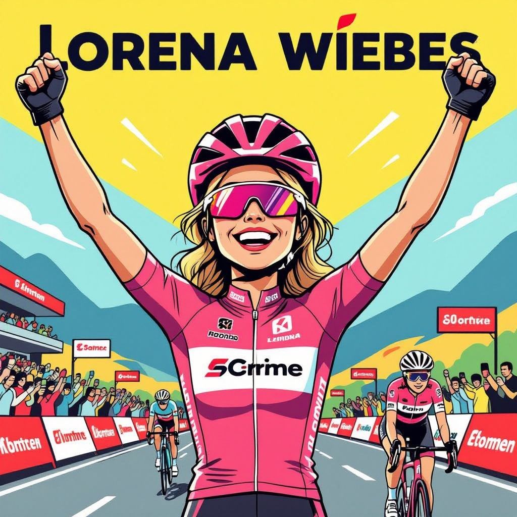 wiebes wint rit maar verliest roze trui door verboden fiets