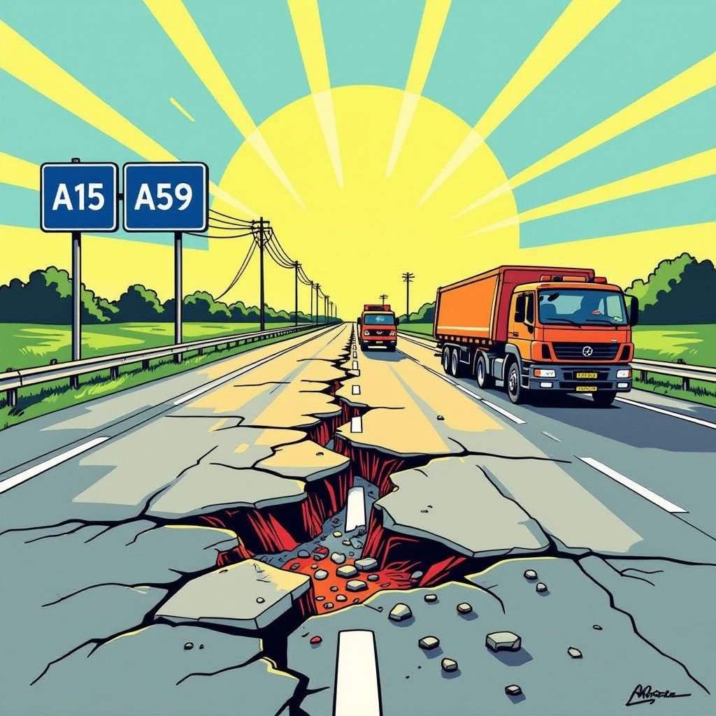 wegen knappen onder de hitte: A15, regionale routes en bruggen tijdelijk dicht