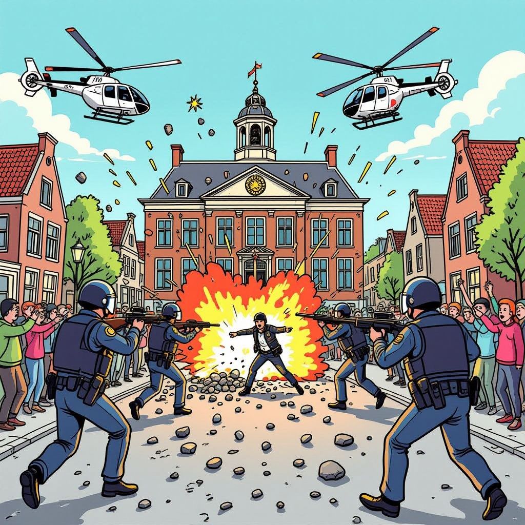 rellen in wijk bij duurstede: het gemeentehuis onder vuur