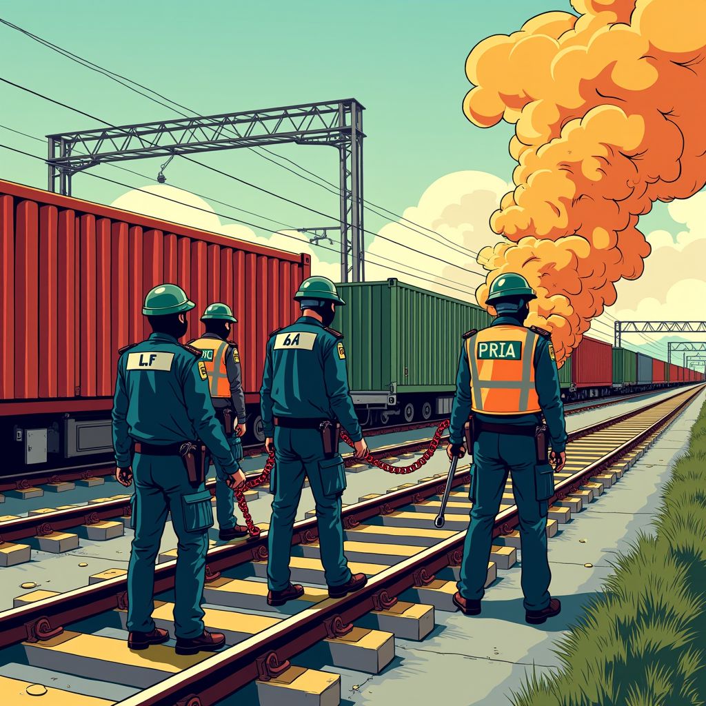 activists block key freight line, face mass arrests