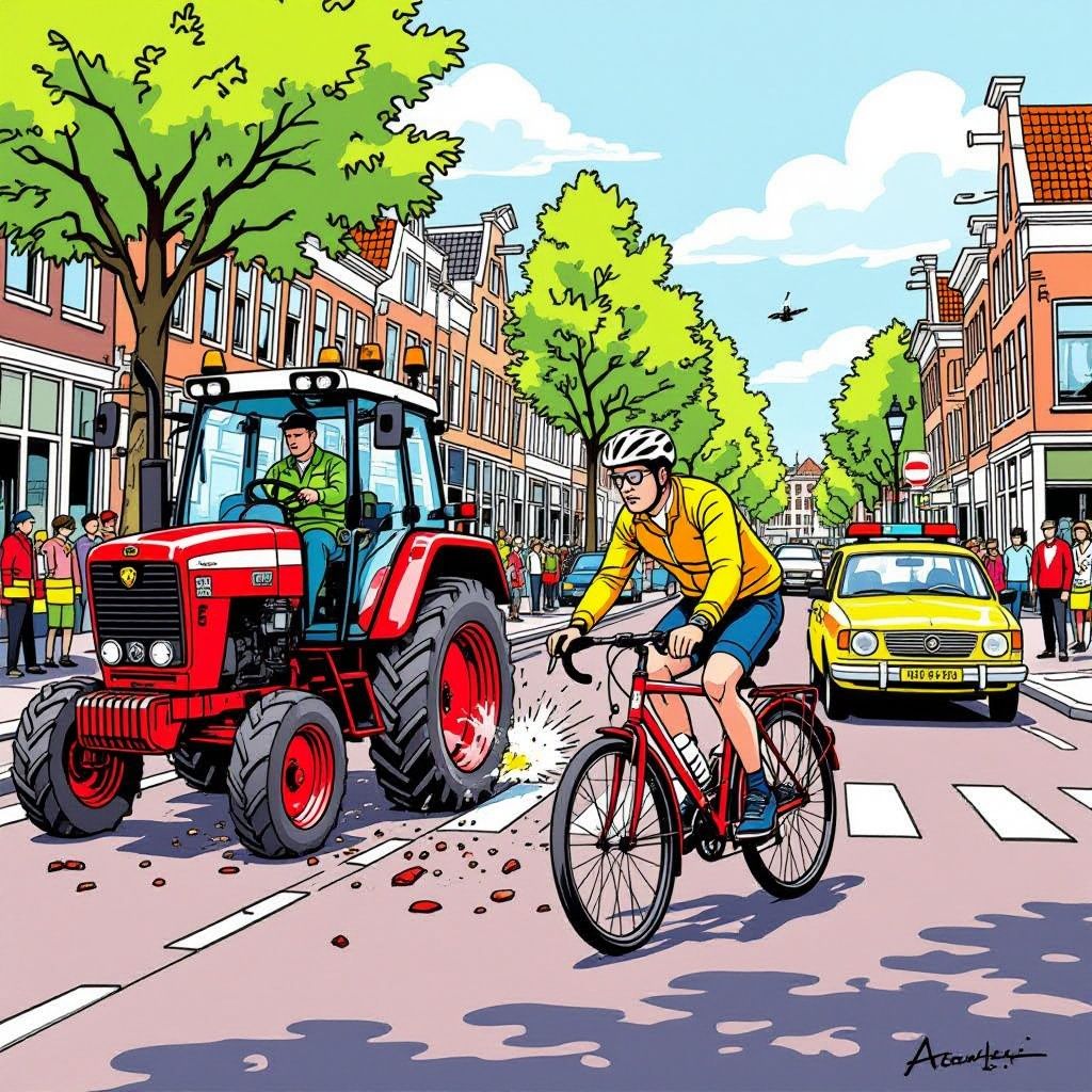 doodlopende rit voor jonge fietser bij aanvaring met landbouwmachine