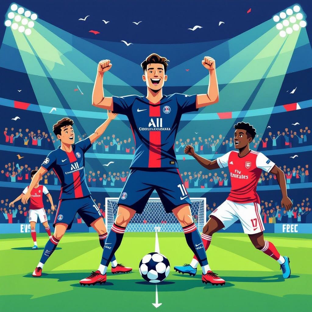 psg wint historische dubbel, arsenal faalt op strafpunten