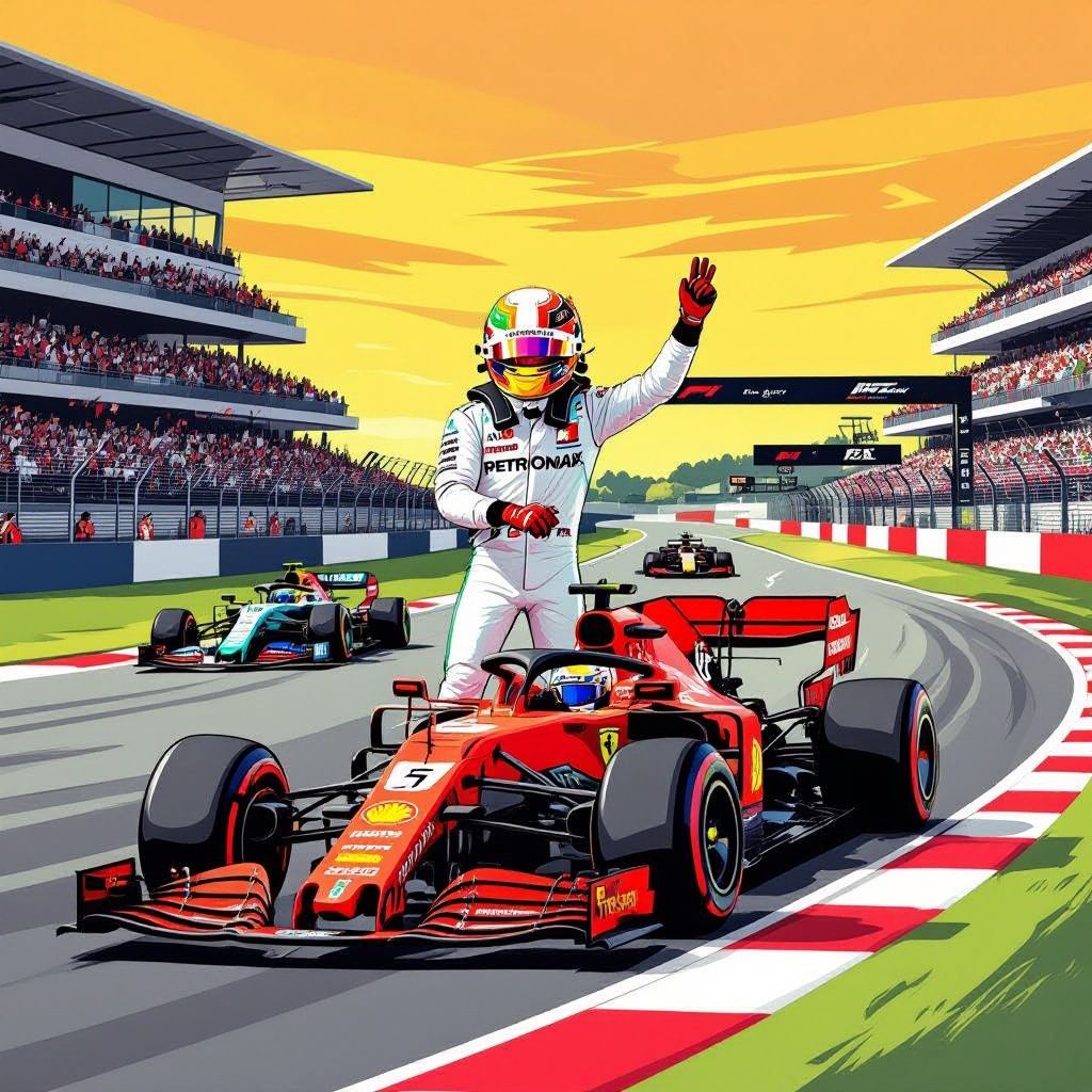 hamilton pakt eerste overwinning voor ferrari in barcelona