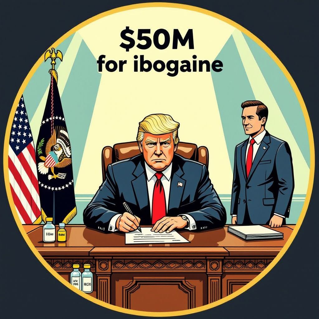 trump geeft psychedelica onderzoek een zet: ibogaïne krijgt 50 miljoen en joe rogan stond erbij