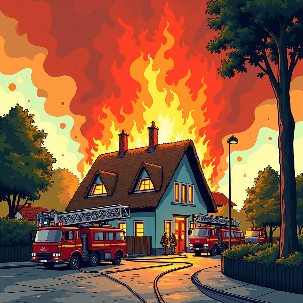 vuurzee in hartje heerhugowaard: rieten dak vatte vlam