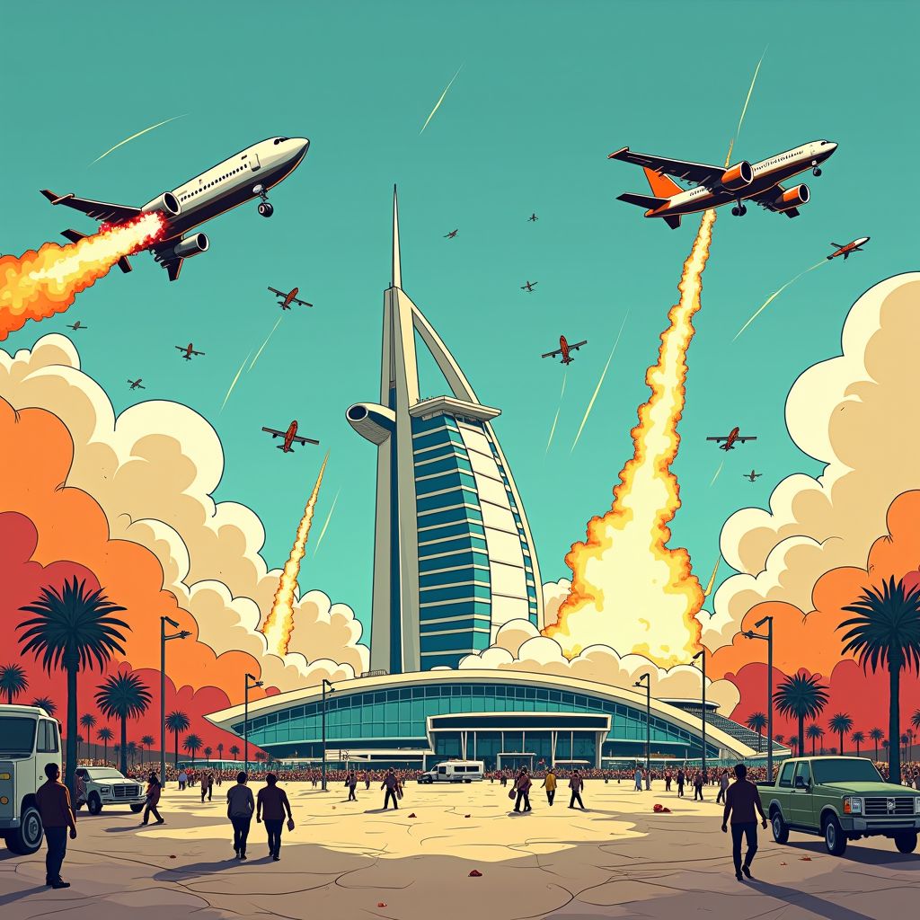 Iranse aanvallen raken hart van Dubai: luchthaven en Burj Al Arab geraakt