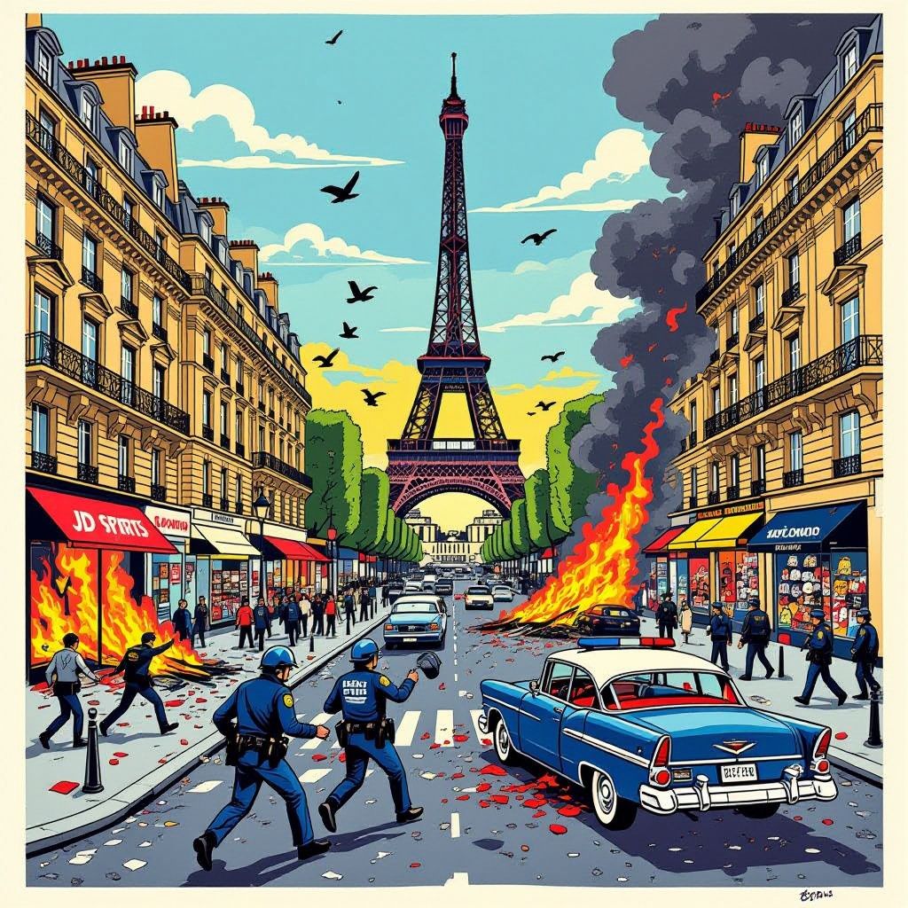 psg triumph sparks chaos in paris streets