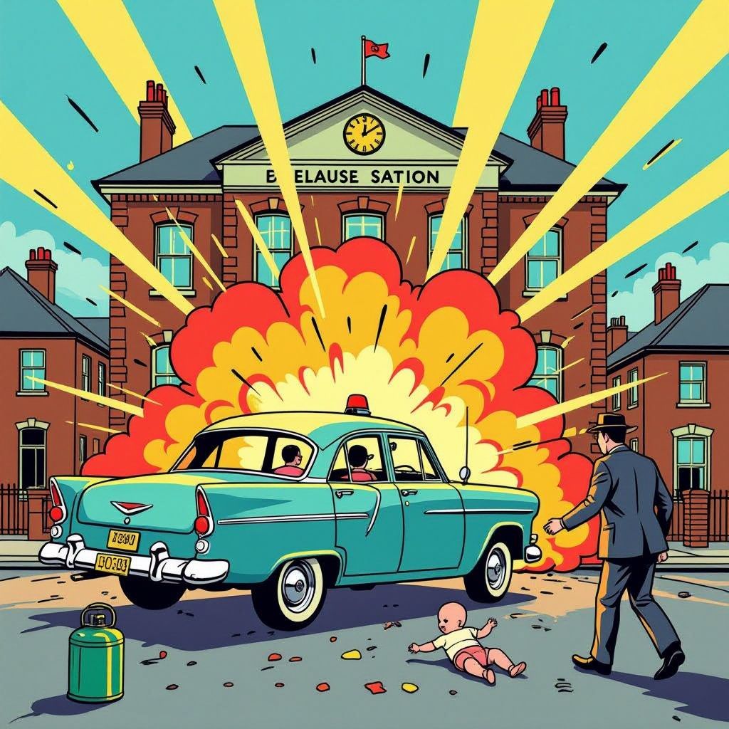 autobom explodeert voor politiebureau in Belfast, bestuurder gedwongen bom te brengen