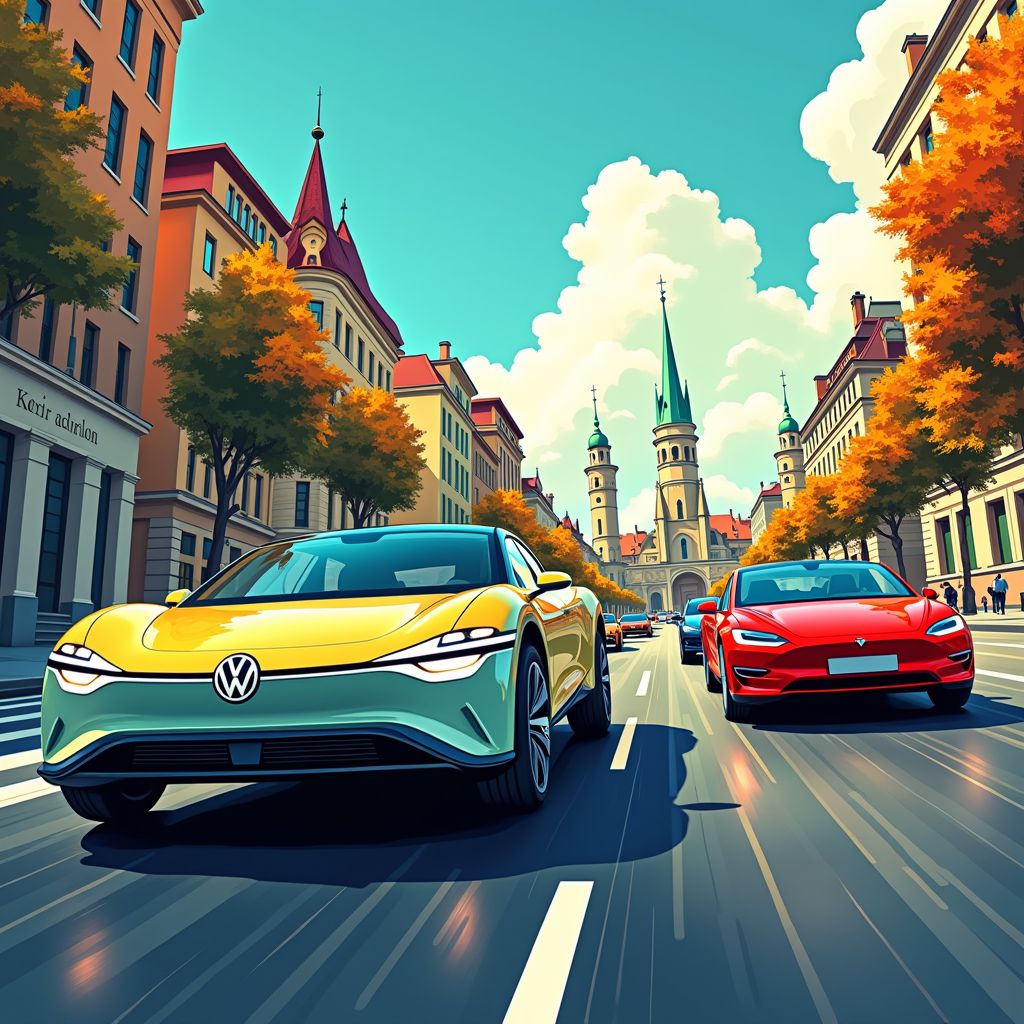 volkswagen edges past tesla in european ev race