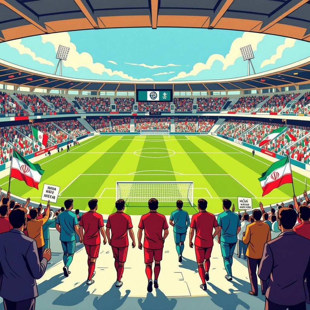 iran waarschuwt: spelers stappen uit bij protesten of perzische vlaggen