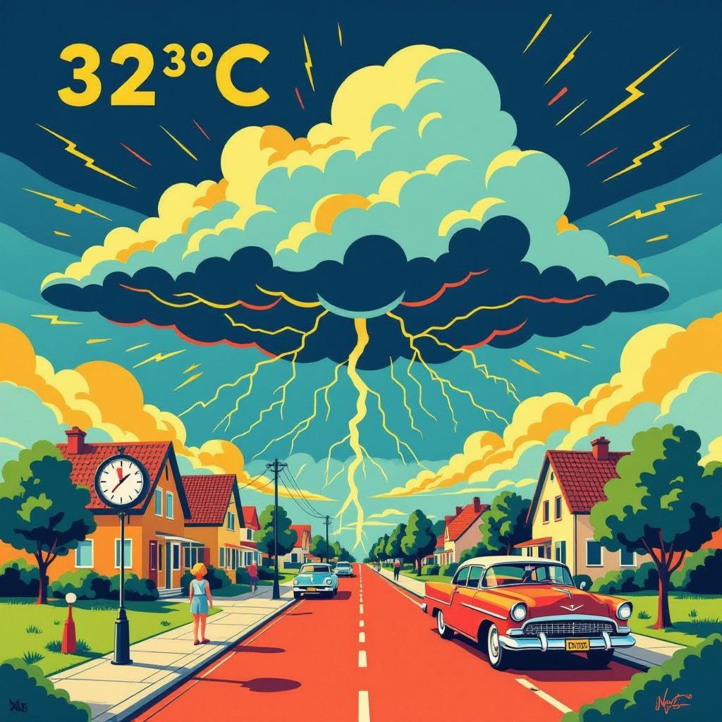 hittegolf slaat toe met 32 graden en onweersdreiging