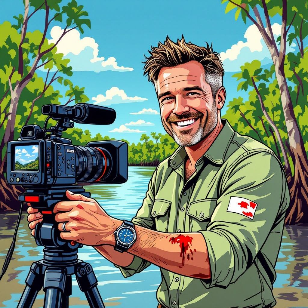 freek vonk gebeten door zeekrokodil tijdens opnames in australië