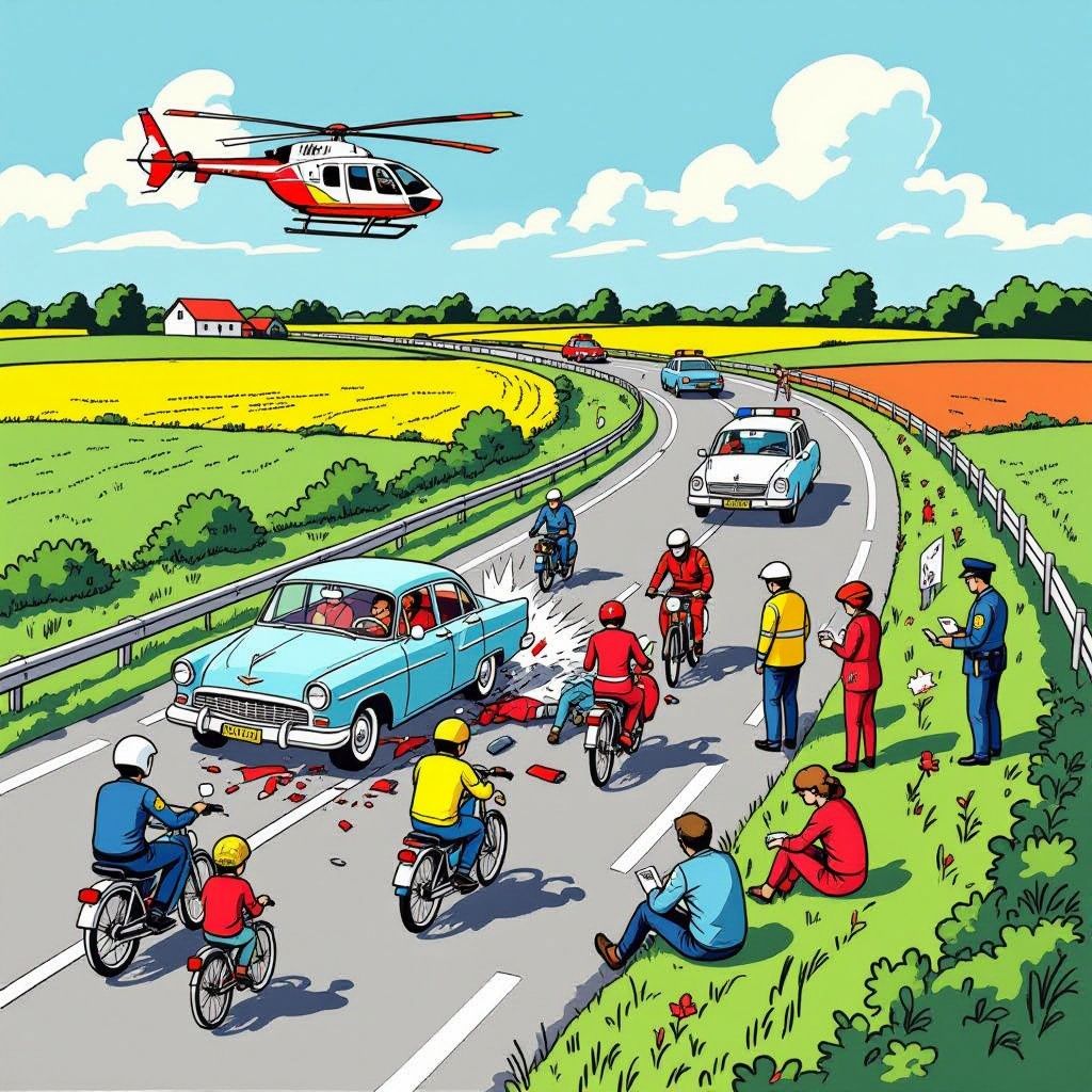 ernstig ongeval op n290: auto botst op groep fietsers in vogelwaarde
