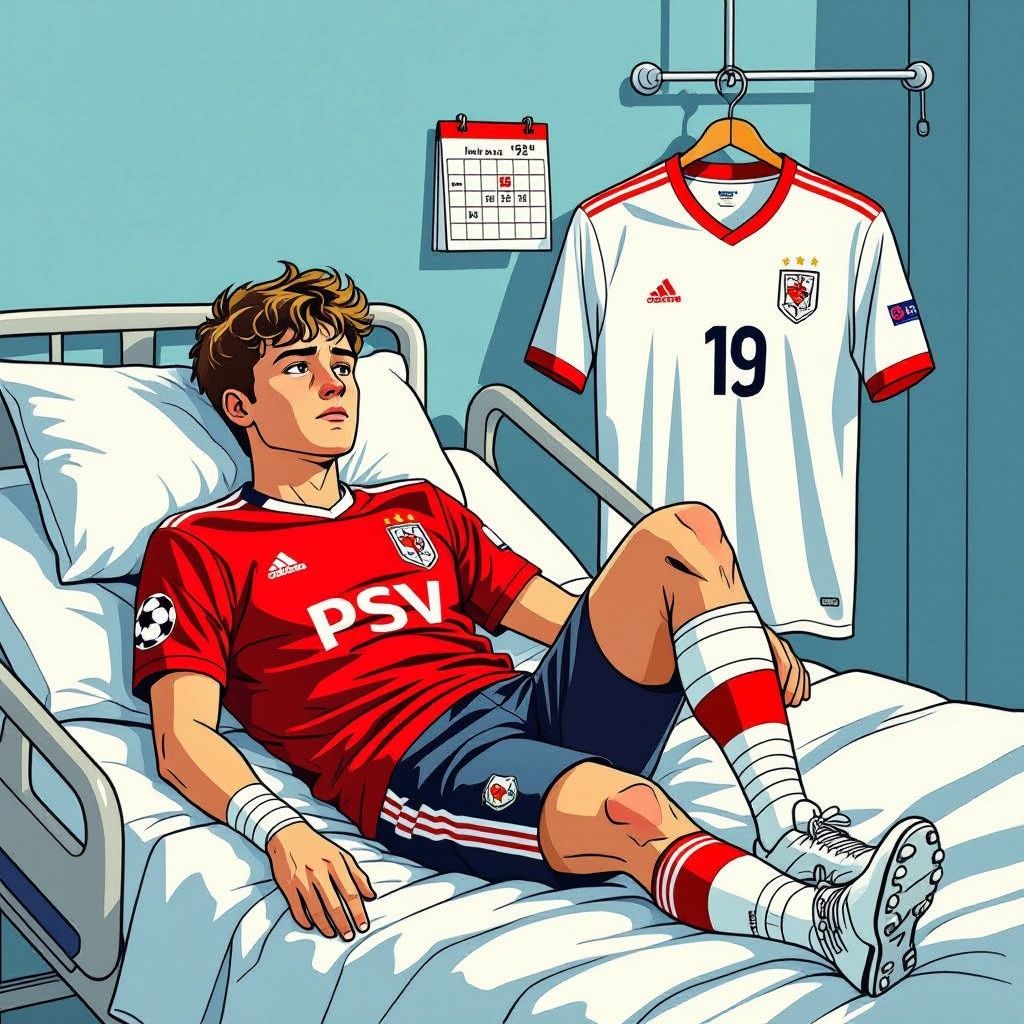 PSV-talent Wessel Kuhn valt opnieuw uit met zware kruisbandblessure