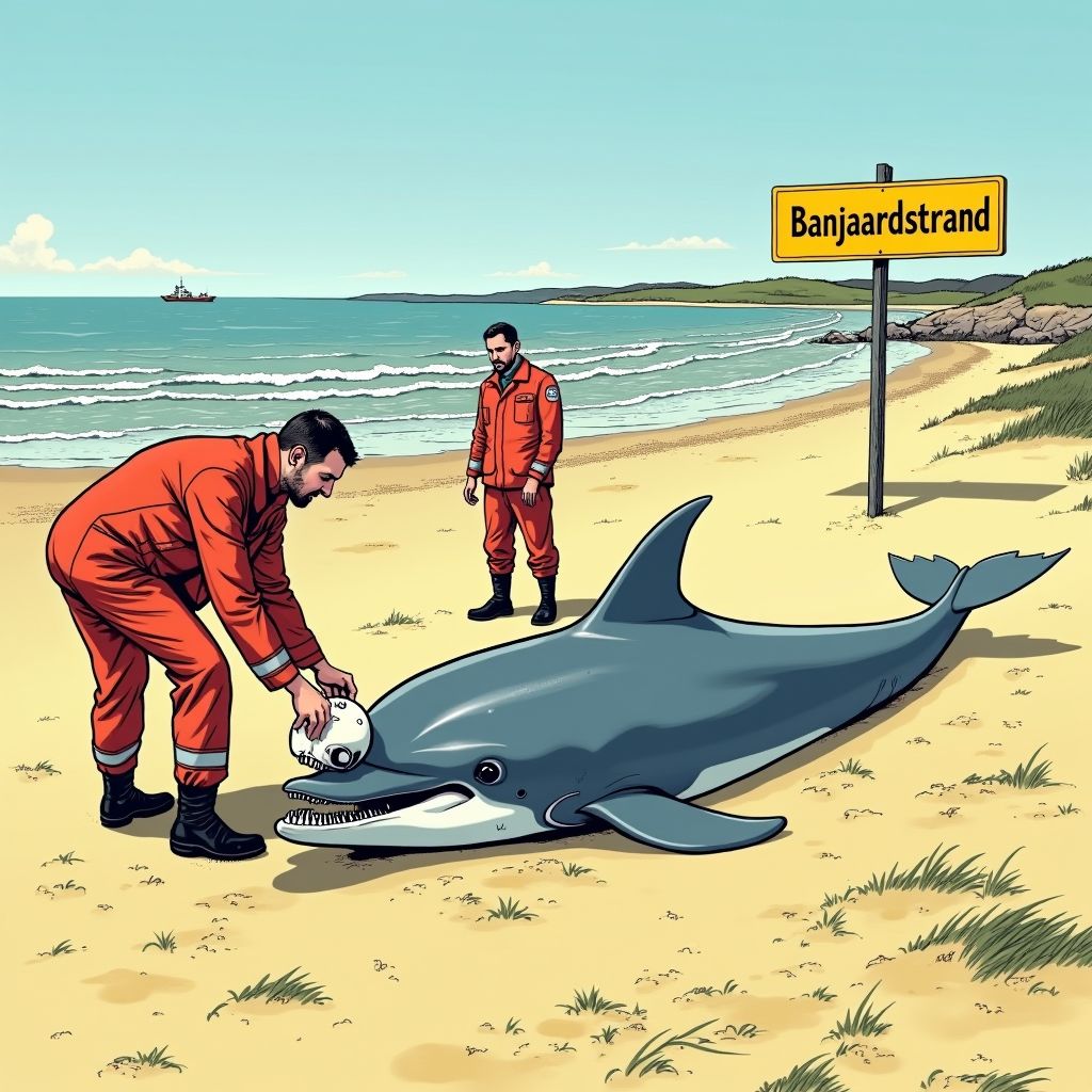 zeldzame risso's dolfijn aangespoeld bij kamperland — voor het eerst sinds de jaren zeventig