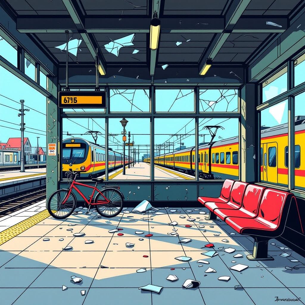 volledige ravage op station delfzijl door vandalenactie