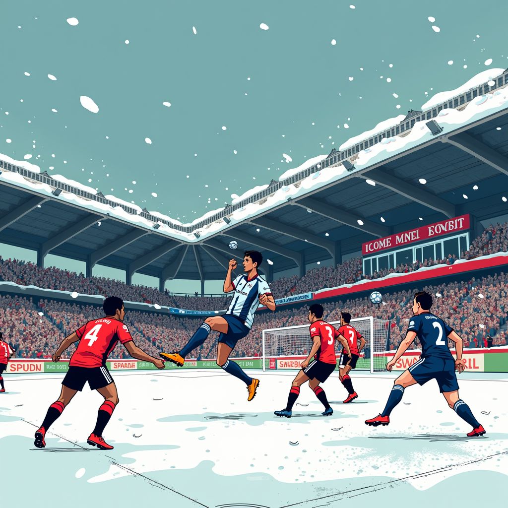 wedstrijd hervat na sneeuwstop: sparta en nec delen de punten