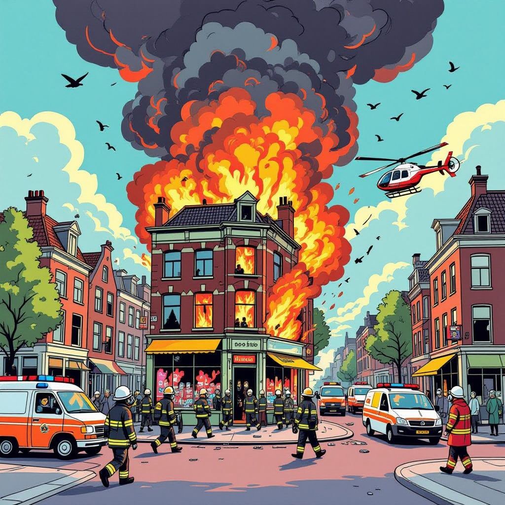 zware brand in hart van de pijp: meerdere gewonden en traumahelikopter opgeroepen