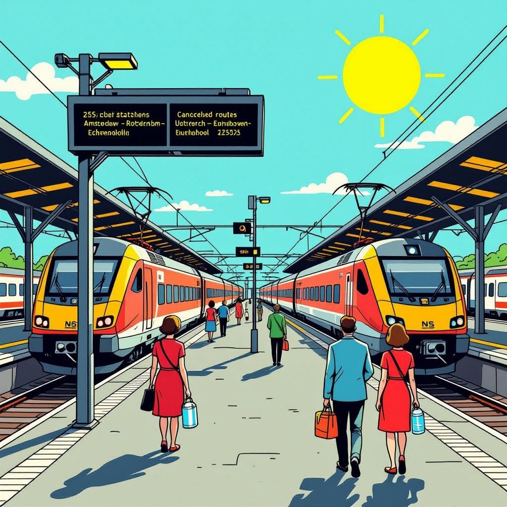 ns schrikt dienstregeling op: vijf hoofdtrajecten en schiphol deels uit de roulatie deze week