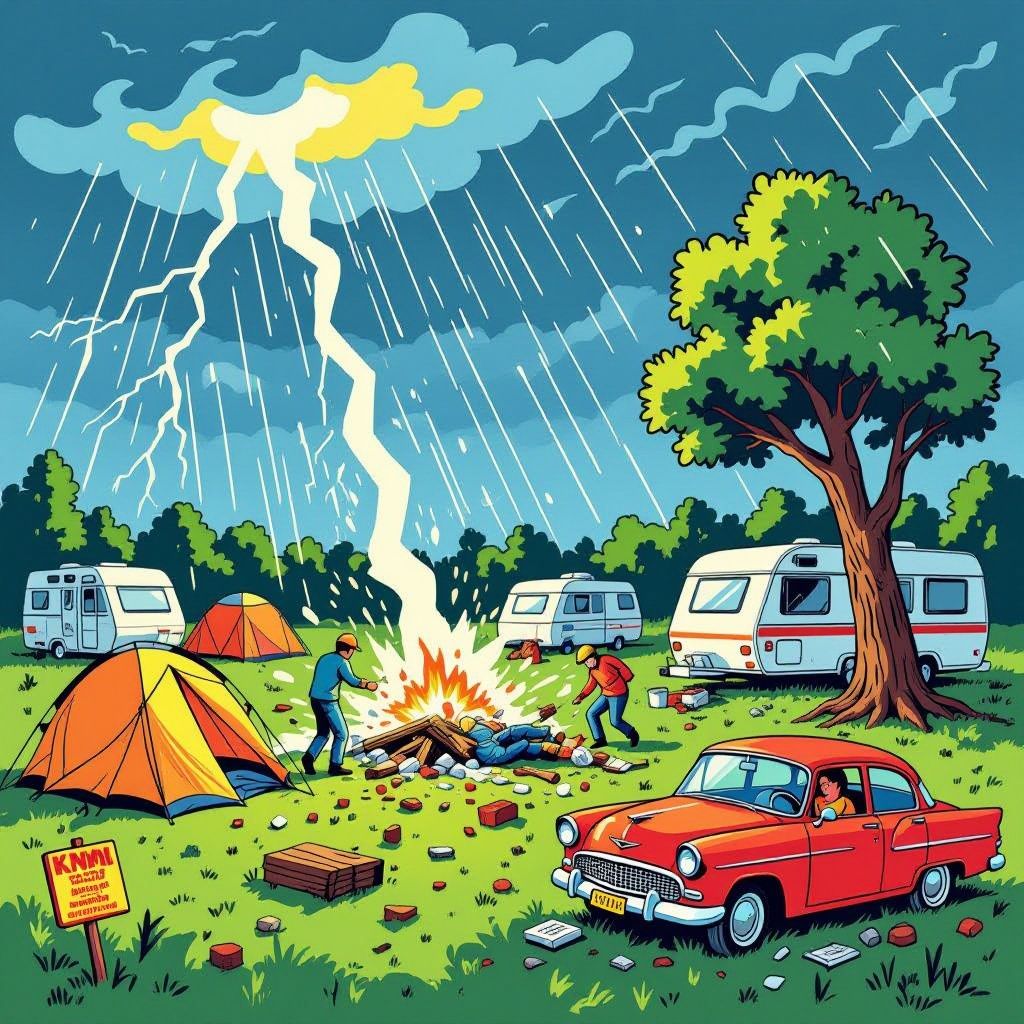 hagelstorm laat camping in Brabant achter met duizenden euro's aan schade