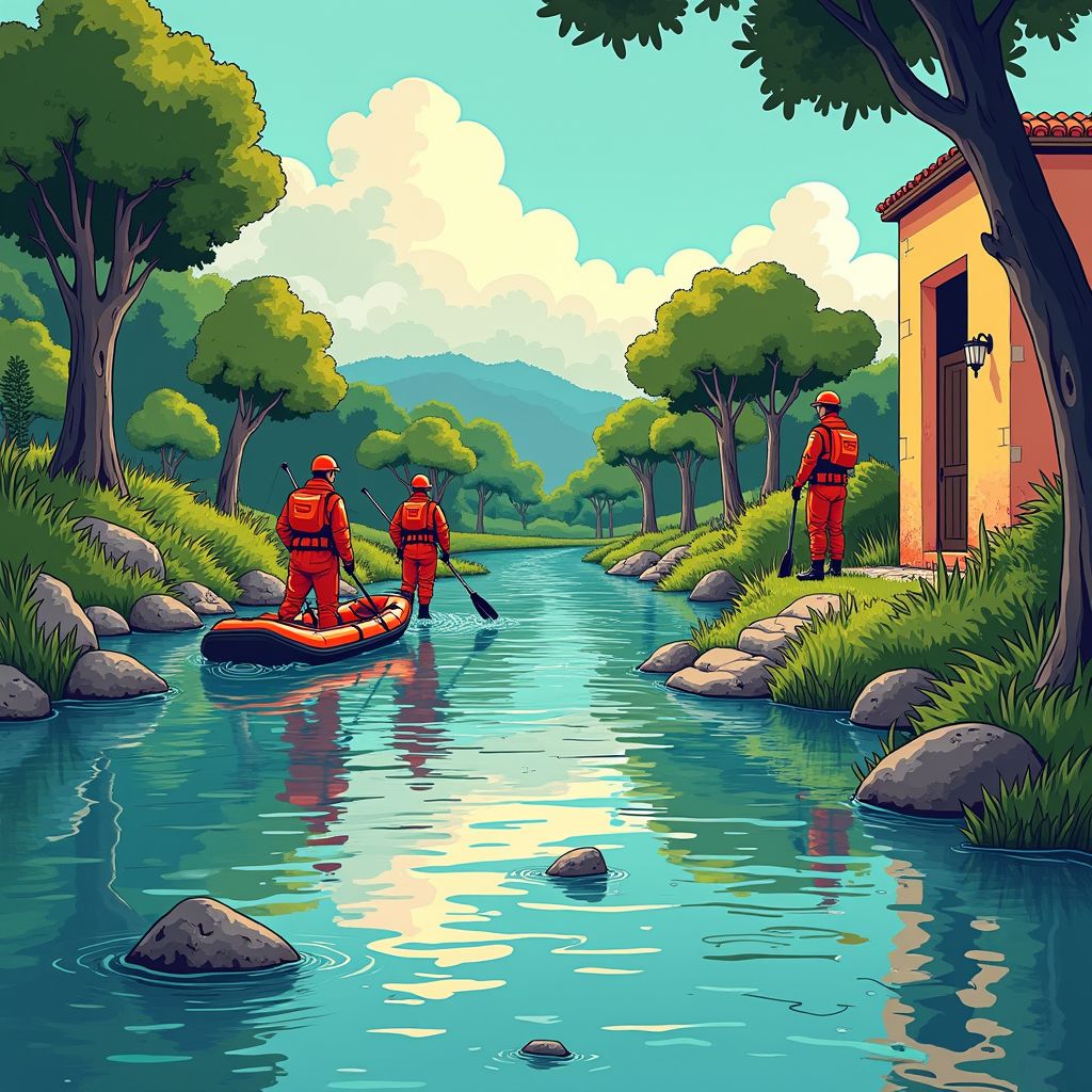 zoekactie in stromend water na verdwijning tijdens storm leonardo